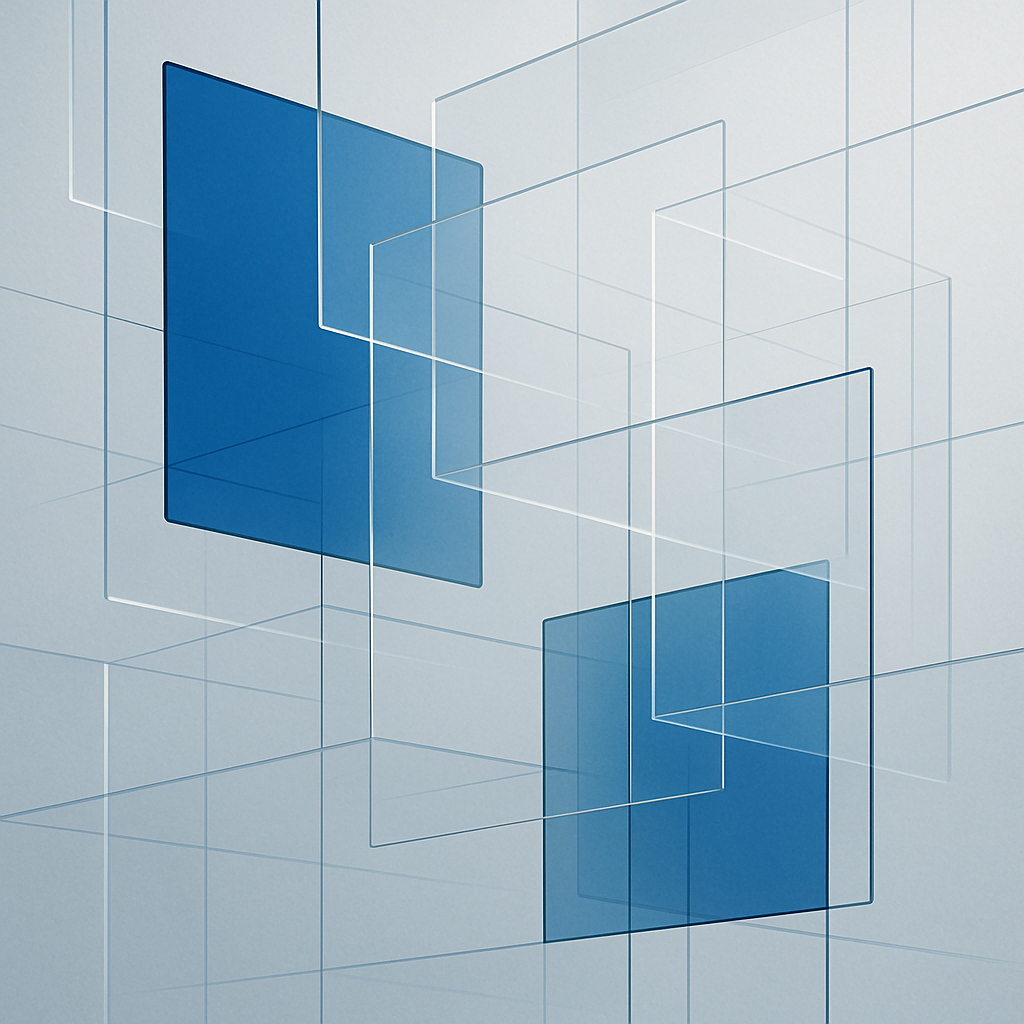Abstract image showing layered digital panels, symbolizing different regulatory jurisdictions.